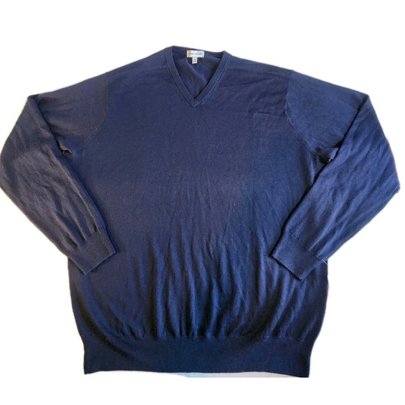 Peter Millar Other - PETER MILLAR Merino Wool Pullover Sweater Mens‎ XL Blue V-neck Long Sleeve NEW